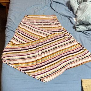 Apt. 9 Asymmetrical Skirt - Multicolor Stripes